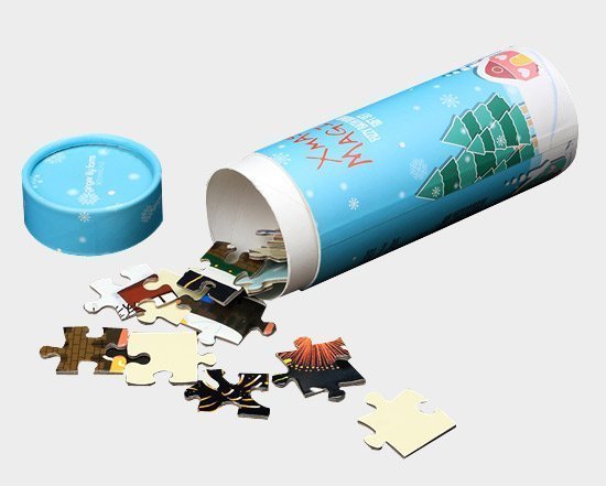 cardboard packaging tube for puzzles