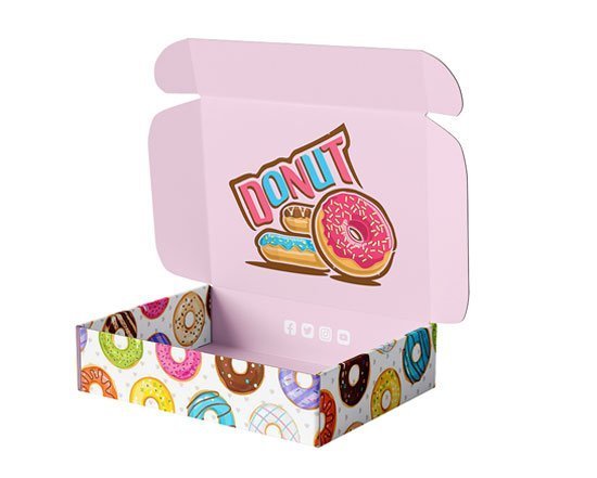 Color Printed Donuts Mailing Box